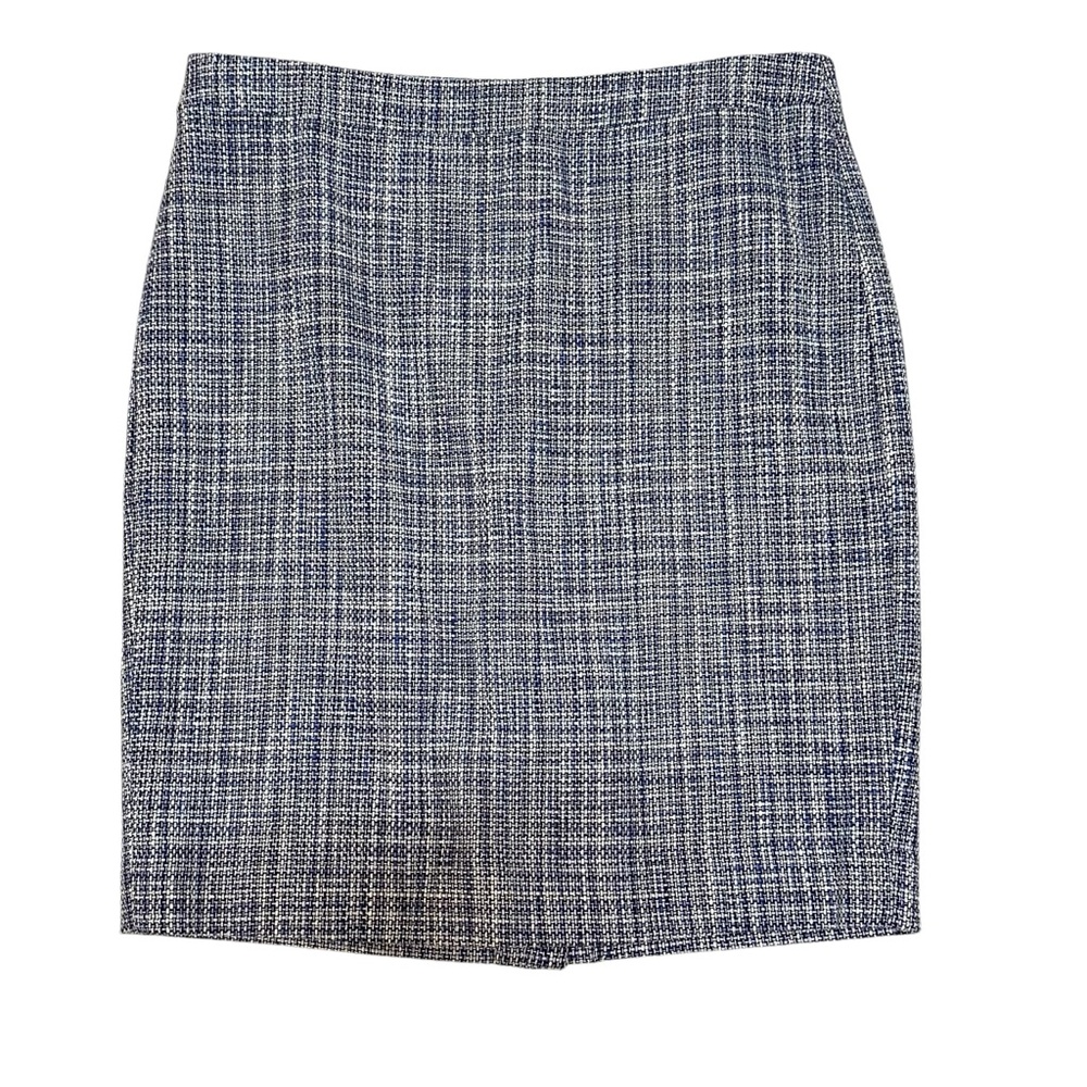 JCrew Women's No.2 Pencil Tweed‎ Woven Skirt, Blue/White, Size 12 - NWOT